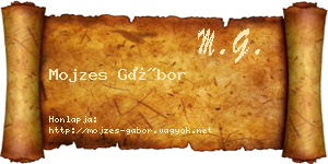 Mojzes Gábor névjegykártya