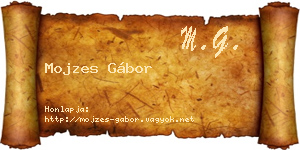 Mojzes Gábor névjegykártya